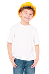 Boy in hard hat