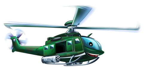 Cartoon helicopter - illustration for the children © honeyflavour