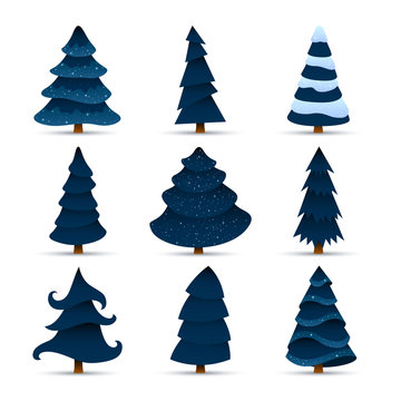 Vector Illustration of Christmas Trees