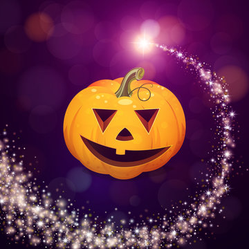 Vector Illustration of a Scary Halloween Pumpkin