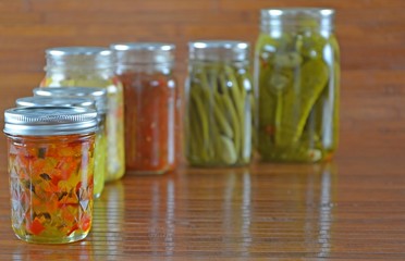 Jalapeno jelly and variety of home canned food