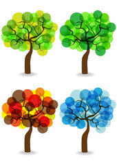 set of four seasons trees