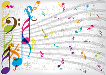 color vector music notes background