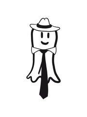 Herr Geist Krawatte Hut Business Geschäft