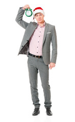 Man in Santa hat