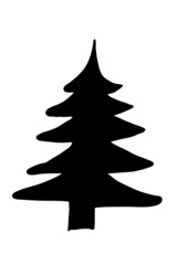 schwarze Tannensilhouette...