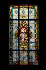 Vitrail de l'église saint Georges, Chatenoix , Alsace, Bas Rhin