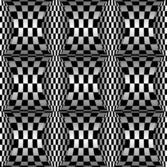 Checkered Background 3D, Vector Seamless Pattern