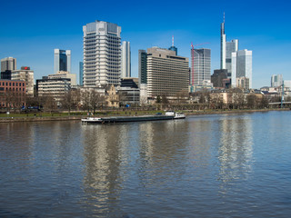 Fototapeta na wymiar Skyline of business buildings at the river Main, Frankfurt, Germ