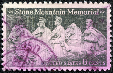 stamp shows Stone Mountain Confederate Memorial