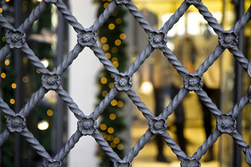 Old wrought iron gate with floral decorations