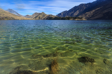 clear water at Moke Lake, Queenstown, New Zealand
