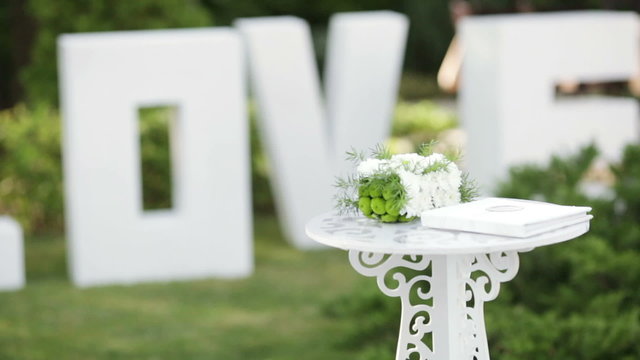 Love letter and table for ceremony