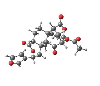 Salvinorin molecule isolated on white