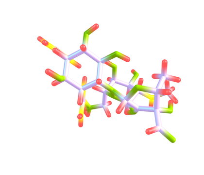 Streptomycin molecule isolated on white