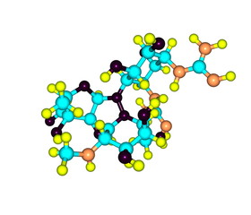 Streptomycin molecule isolated on white