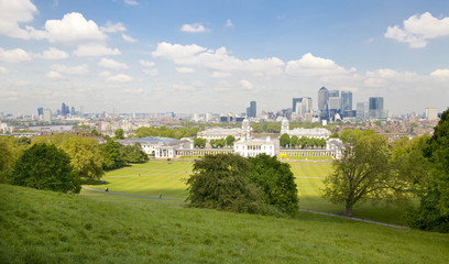 View on Canary Wharf from the Greenwich hill