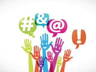 groupe mains souriantes : @ & #