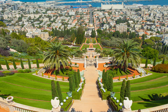 A beautiful picture of the Bahai Gardens in Haifa Israel.