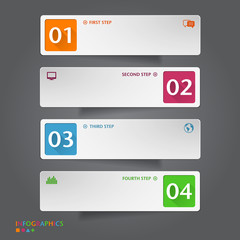Number Banners Template. Graphic or website layout
