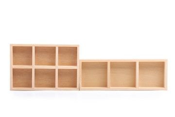 wood shelves isolated on white background