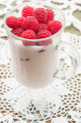 Healthy breakfast with yogurt and berry