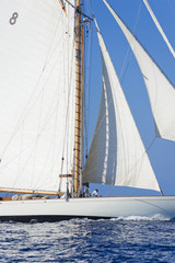 Ancient sailing boat during a regatta at the Panerai Classic Yac