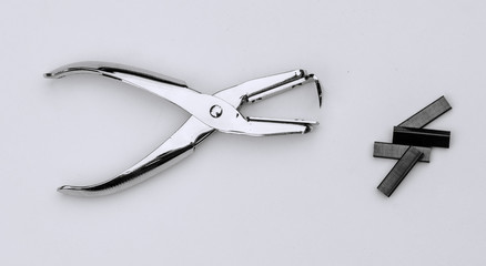 steel staple remover, metal staples, office frontal view