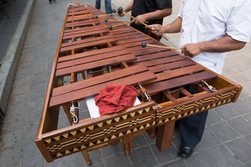 marimba players in Mexico - obrazy, fototapety, plakaty