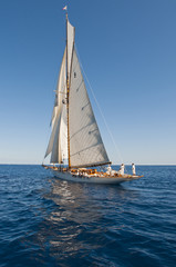 Fototapeta premium Ancient sailing boat during a regatta at the Panerai Classic Yac