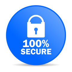 secure internet blue icon