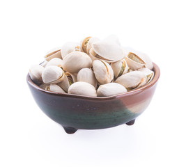 nuts. pistachios on the background