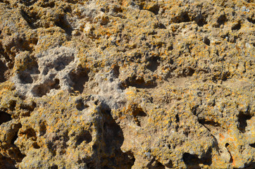 Eroded building stones from ancient Greek ruins