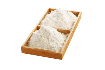 natural flour from grain on white background