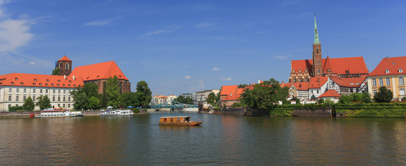 Obraz premium Wrocław - Ostrów Tumski - Panorama