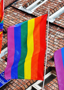Rainbow flag proudly waving 