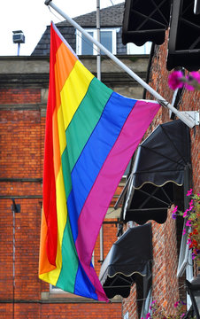 Rainbow flag proudly waving 