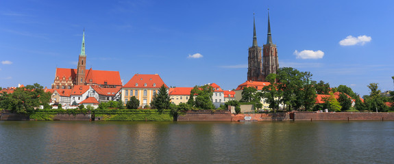 Obraz premium Wrocław - Ostrów Tumski - Panorama