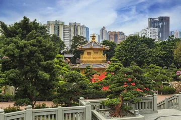 Fotobehang Chinese style garden in Hong Kong © Noppasinw
