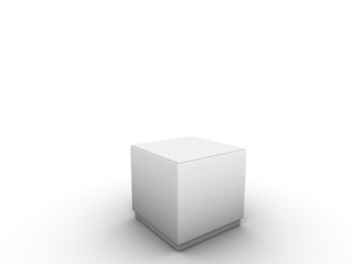 white podium to place product