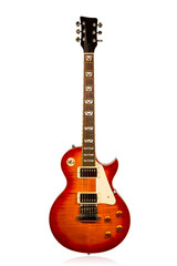Obraz premium Brown electric guitar with pad