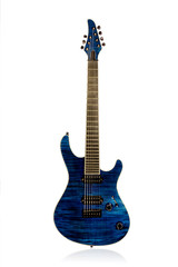 Beautiful blue electric guitar