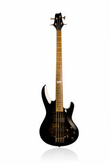 Beautiful black electric bass guitar