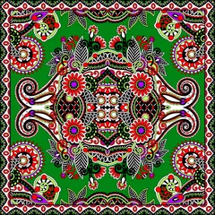Fototapeten Traditional ornamental floral paisley bandanna © Kara-Kotsya
