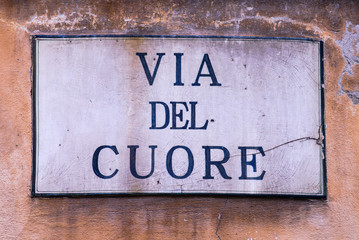 Targa Indicazione Via del Cuore, Strada, Pisa
