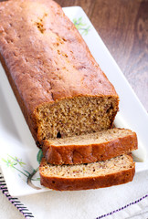 Sliced banana bread