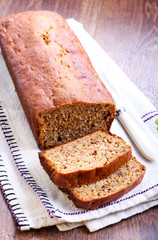 Sliced banana bread