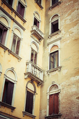 Fototapeta na wymiar Traditional window of typical old Venice building