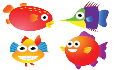 fish cartoon set