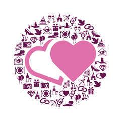 wedding icons in circle